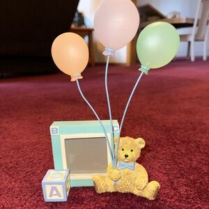 VTG 1998 ABC Block 3D Picture Frame, Teddy Bear, Balloons Holds 2x2 Square Pic